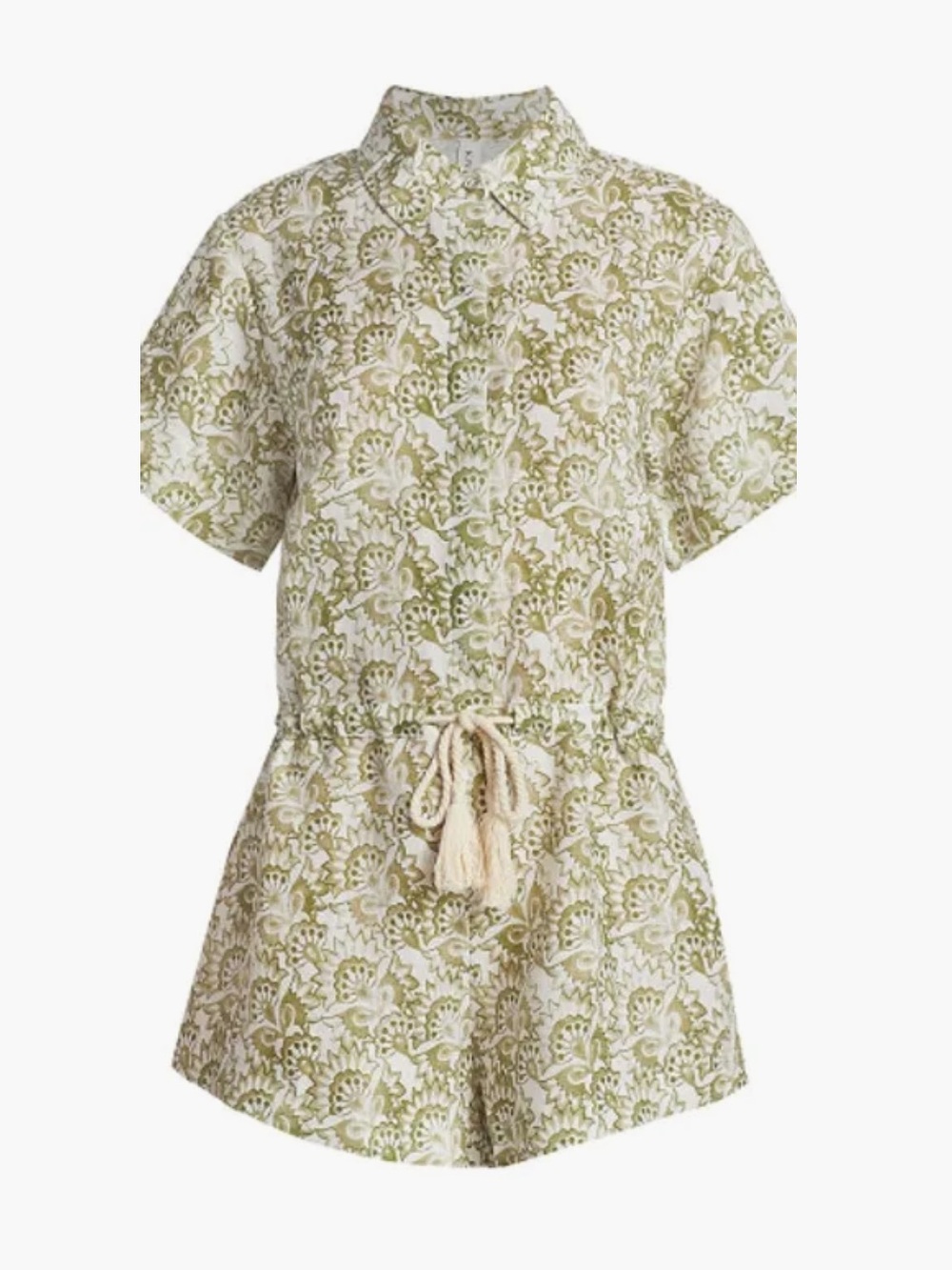 Kivari Tully Linen Drawcord Romper Women’s Sz 4